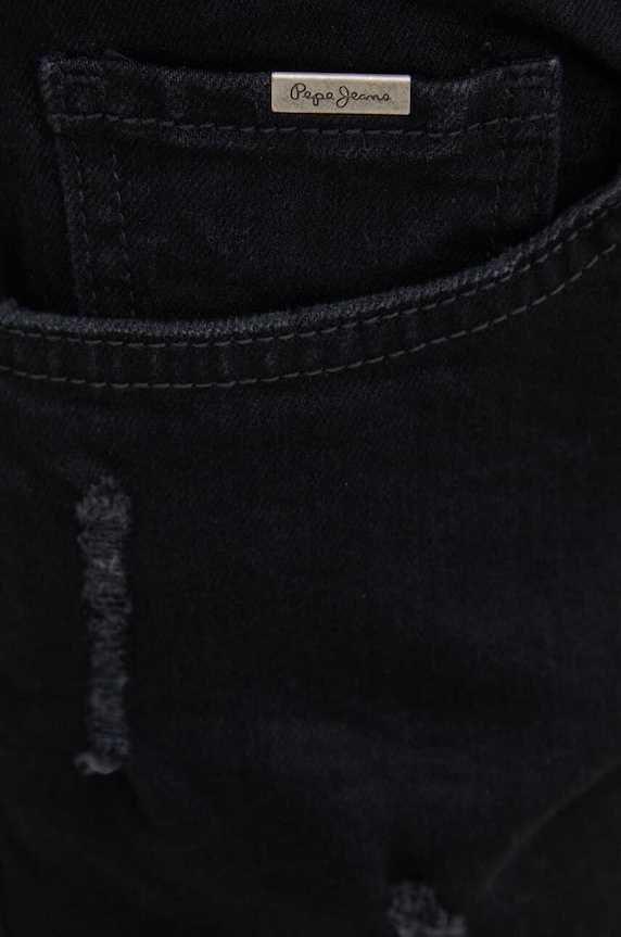 Pepe Jeans szorty jeansowe STRAIGHT SHORT HW czarny PL801108XG8