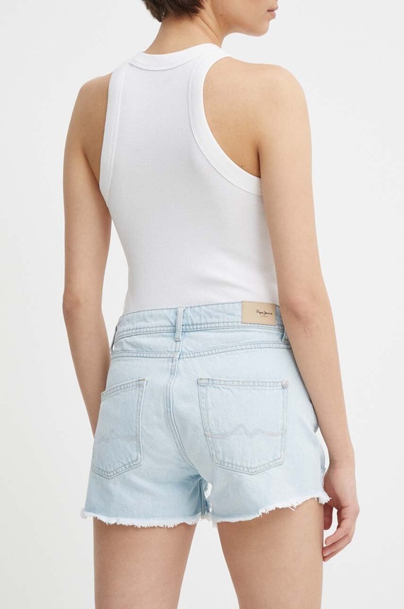 Odzież Pepe Jeans szorty jeansowe RELAXED SHORT MW PL801110PF7 niebieski