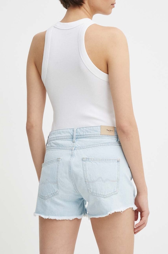 Odzież Pepe Jeans szorty jeansowe RELAXED SHORT MW PL801110PF7 niebieski