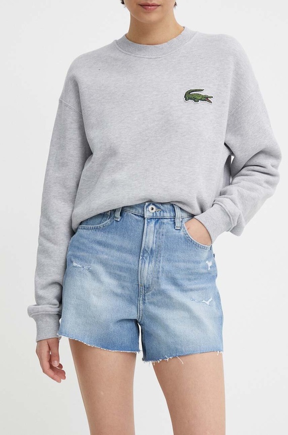 Rifľové krátke nohavice Pepe Jeans A-LINE SHORT UHW bavlna modrá PL801112RH3