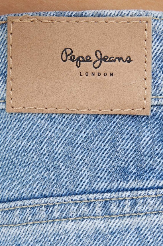 Rifľové krátke nohavice Pepe Jeans A-LINE SHORT UHW modrá PL801112RH3