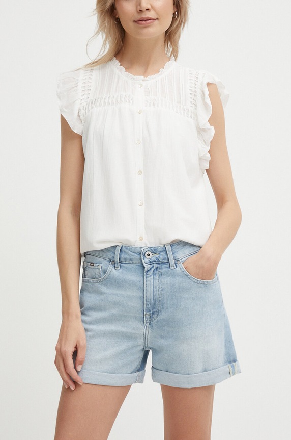 Traper kratke hlače Pepe Jeans SKINNY SHORT HW bez uzorka plava PL801121PF6