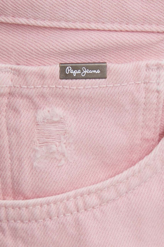 Rifľové krátke nohavice Pepe Jeans A-LINE SHORT UHW CLR ružová PL801122