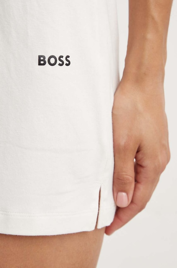 BOSS szorty dresowe damskie bawełniane z elastanem CI_Shorts CW 50515606 beżowy AA00