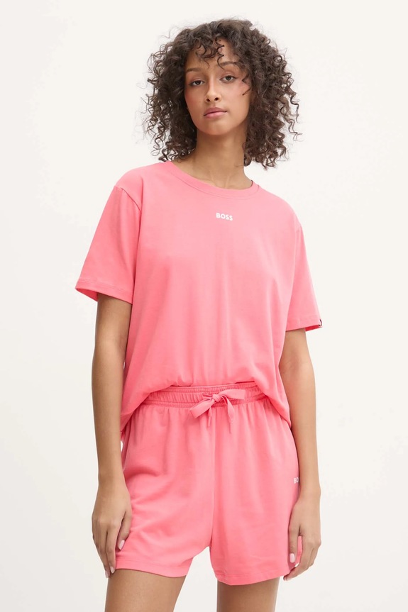 BOSS melegítő női pamut elasztánnal CI_Shorts CW 50515606 rózsaszín AA00