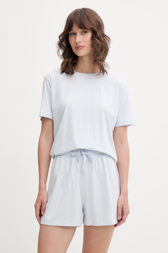 BOSS Teplákové šortky dámske bavlnené s elastanom CI_Shorts CW 50515606 modrá AA00