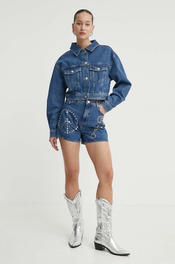 Moschino Jeans szorty jeansowe 0301.3735 niebieski SS24