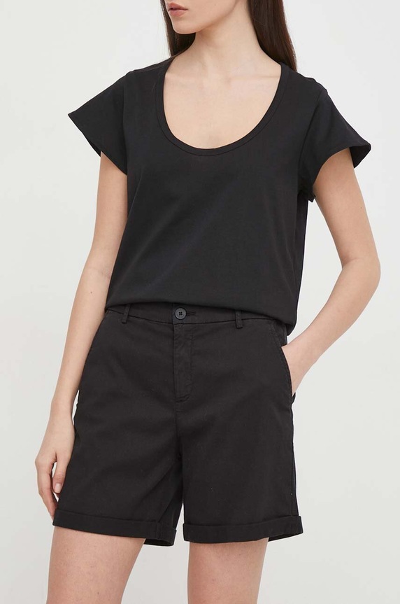 Šortky United Colors of Benetton s elastanom čierna 4CDR592G4