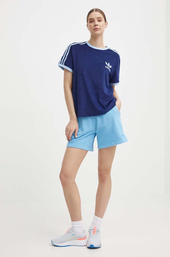 Βαμβακερό σορτσάκι adidas Originals IT4285 μπλε SS24