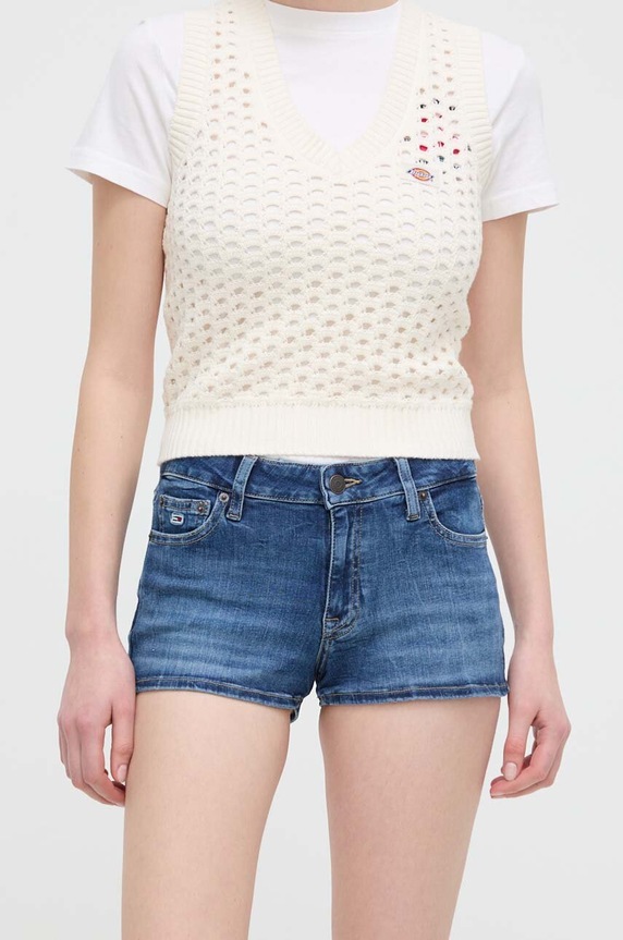 Τζιν σορτς Tommy Jeans με ελαστάν μπλε DW0DW17651