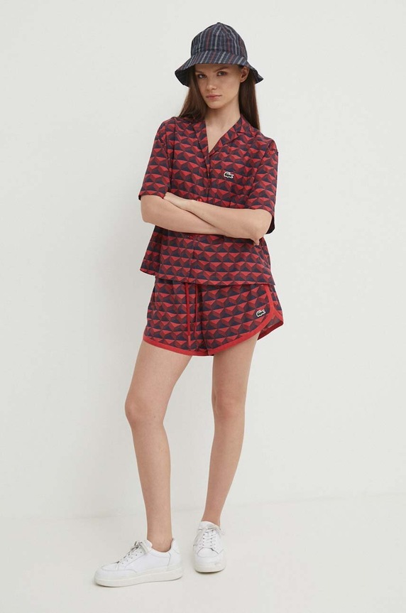 Къс панталон Lacoste FF6928 червен SS24