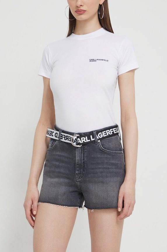 Džínové šortky Karl Lagerfeld Jeans high šedá 241J1121