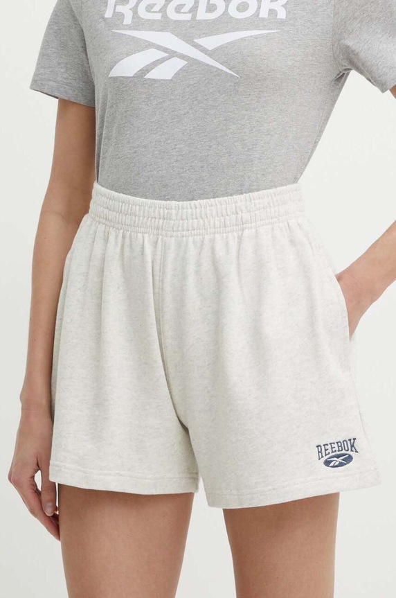 Pamučne kratke hlače Reebok Classic Archive Essentials pletivo bež 100076253