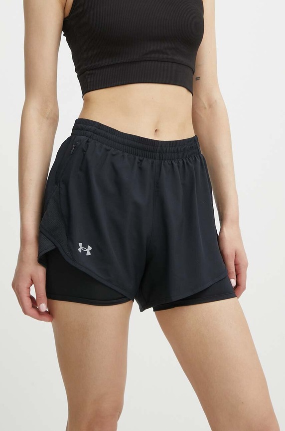 Under Armour σορτς αθλητικά Γυναικεία Fly By ψηλή μαύρο 1382440
