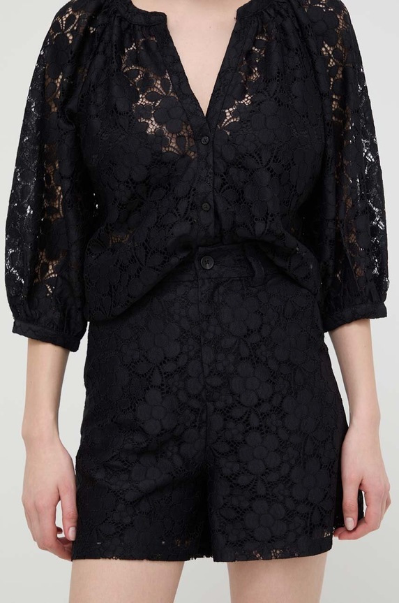 Šortky Desigual LACE látka čierna 24SWPW21