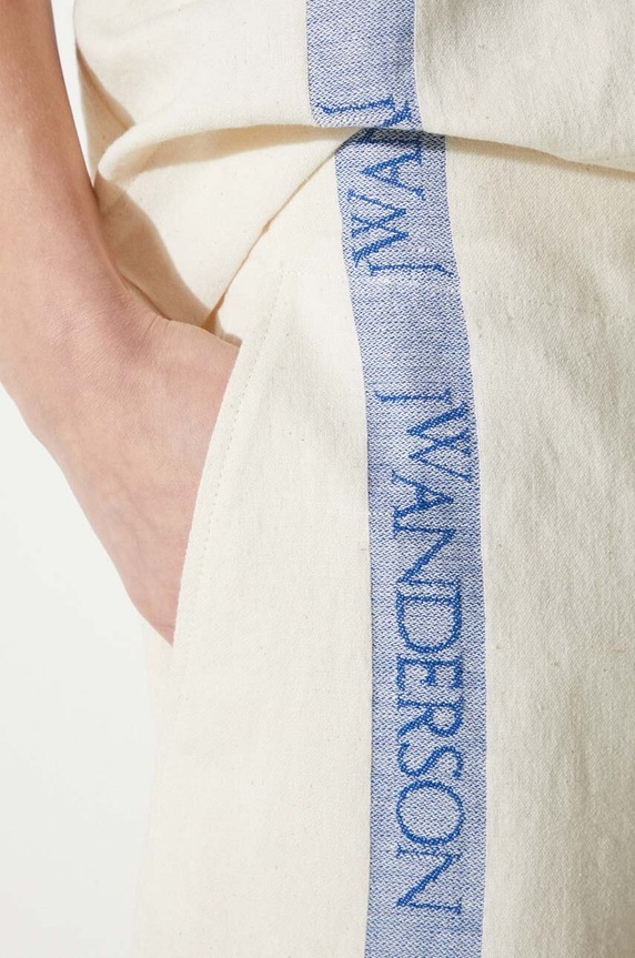 JW Anderson szorty z domieszką lnu Wide Leg Shorts SR0093.PG1483.002 beżowy