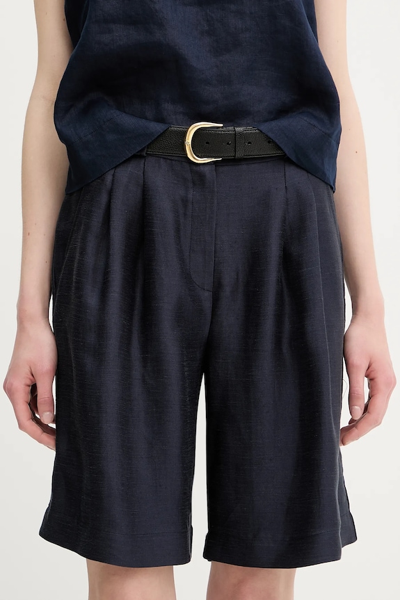 La Petite Française pantaloni scurți din amestec de in SAVOUREUX panza bleumarin PFSAVOUREUX