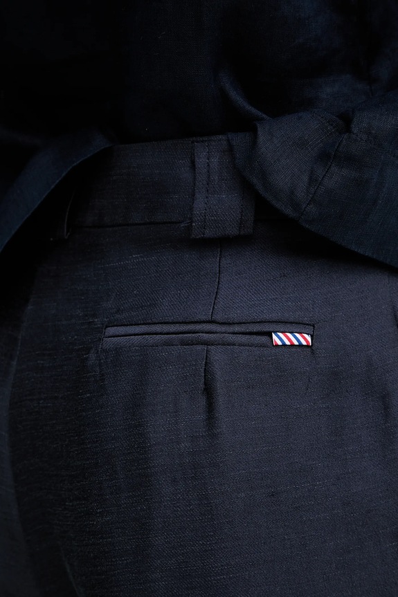 La Petite Française pantaloni scurți din amestec de in SAVOUREUX PFSAVOUREUX bleumarin