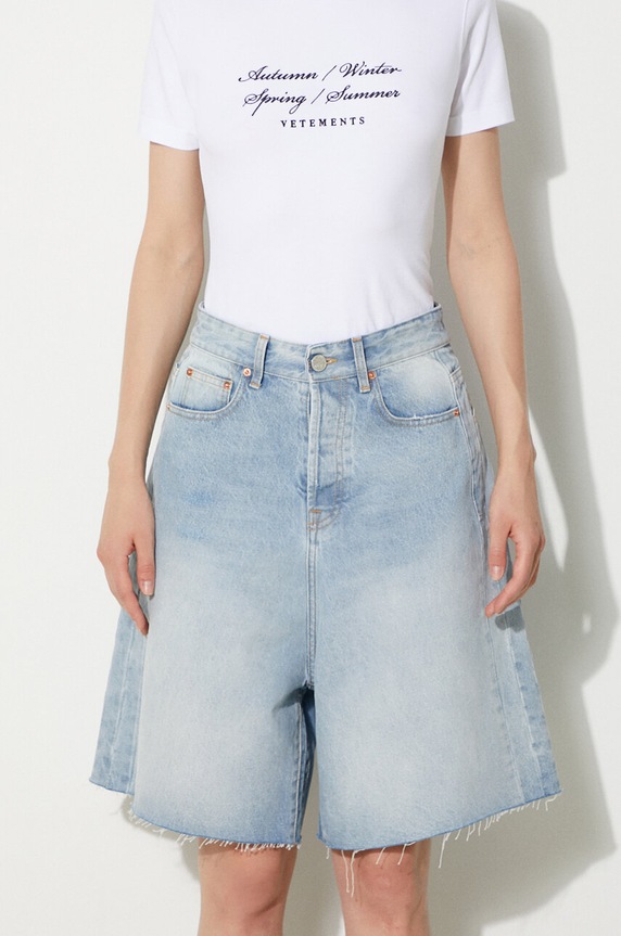 Traper kratke hlače VETEMENTS Denim Shorts pamuk plava UE64SS200N