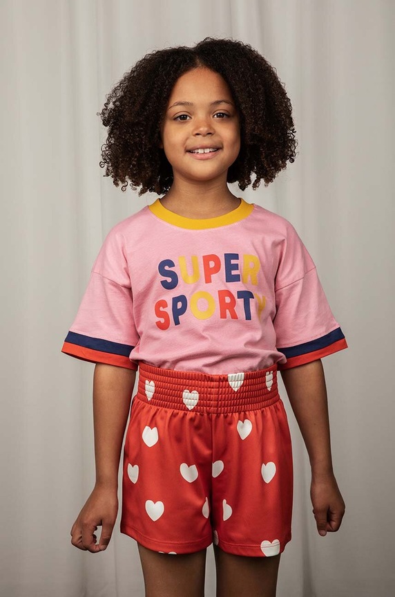 Mini Rodini szorty dziecięce Hearts casual czerwony 2423013642