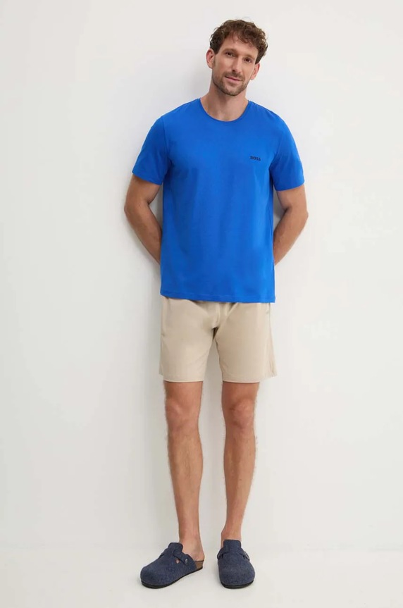 BOSS loungewear šortky pánské bavlněné s elastanem Mix&Match Short CW 50515314 béžová SS26