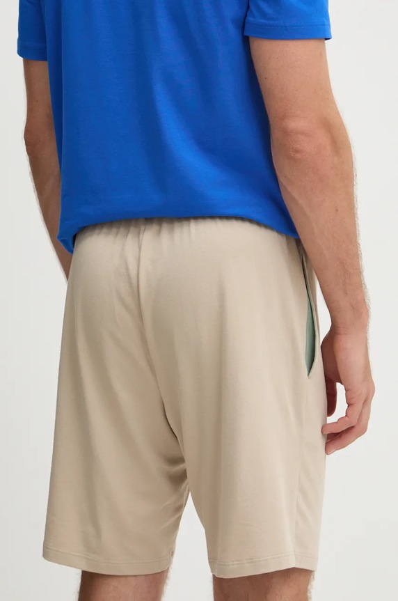 Oblečení BOSS loungewear šortky pánské bavlněné s elastanem Mix&Match Short CW 50515314 béžová