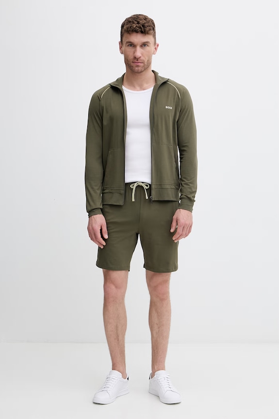 BOSS Шорты loungwear для мужчин из хлопка с эластаном Mix&Match Short CW 50515314 зелёный SS26