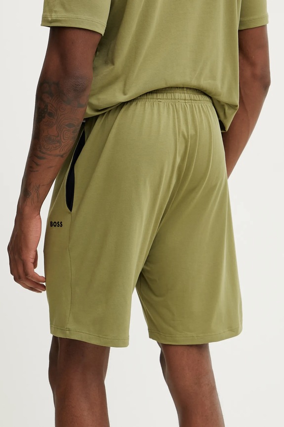 Odzież BOSS szorty lounge męskie bawełniane z elastanem Mix&Match Short CW 50515314 zielony