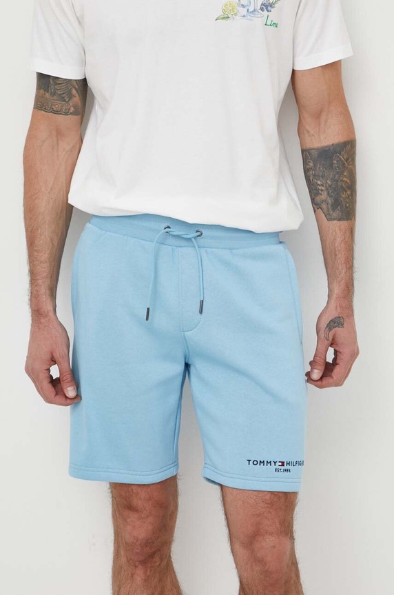 Tommy Hilfiger szorty dzianina niebieski MW0MW34201