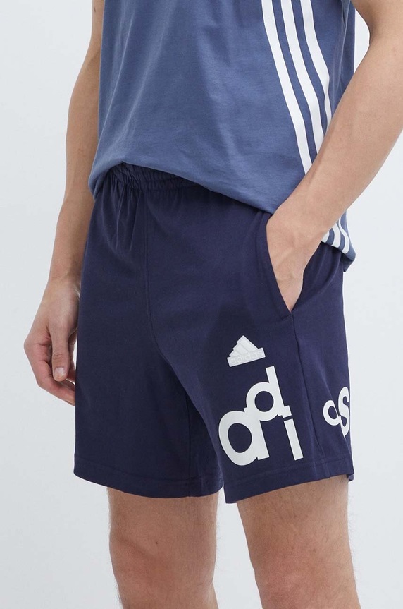 adidas szorty bawełniane nadruk granatowy IS2011