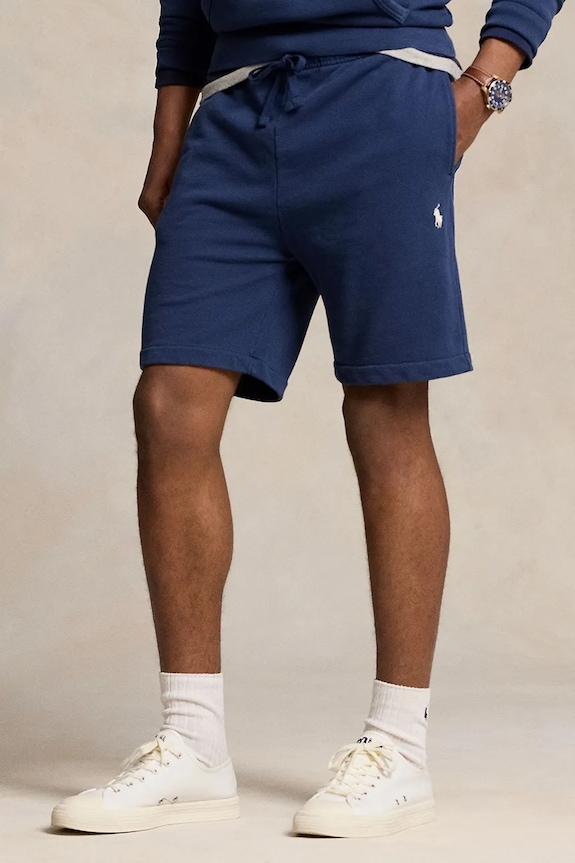 Pamučne kratke hlače Polo Ralph Lauren 710934602 mornarsko plava SS26
