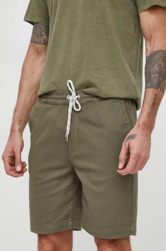 Pepe Jeans szorty GYMDIGO PULL ON SHORTS z elastanem zielony PM801076