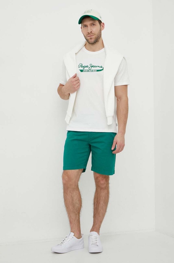 Kraťasy Pepe Jeans REGULAR CHINO SHORT PM801092 zelená SS24