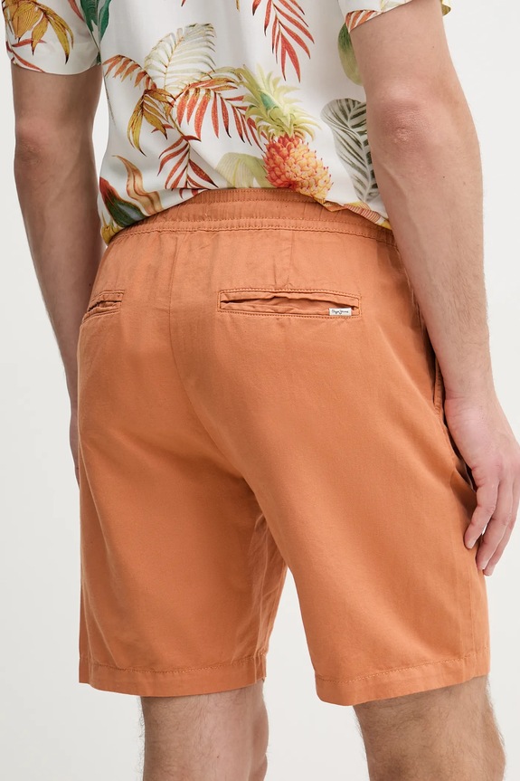 Ruházat Pepe Jeans vászon rövidnadrág RELAXED LINEN SMART SHORTS PM801093 narancssárga