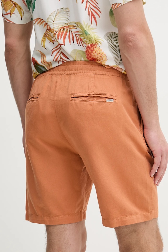 Ruházat Pepe Jeans vászon rövidnadrág RELAXED LINEN SMART SHORTS PM801093 narancssárga