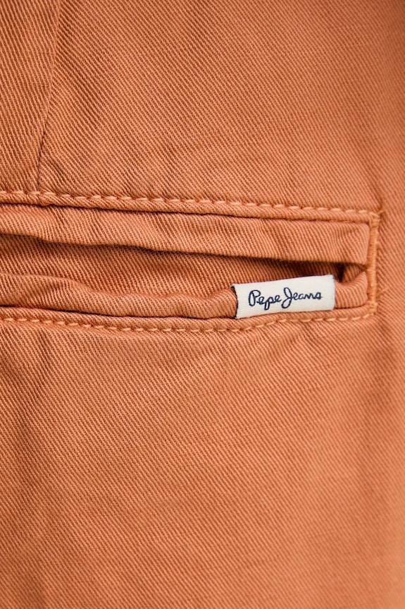 Pepe Jeans vászon rövidnadrág RELAXED LINEN SMART SHORTS narancssárga PM801093