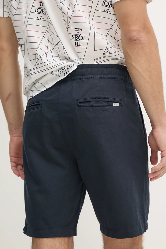 Ρούχα Σορτς από λινό Pepe Jeans RELAXED LINEN SMART SHORTS PM801093 σκούρο μπλε