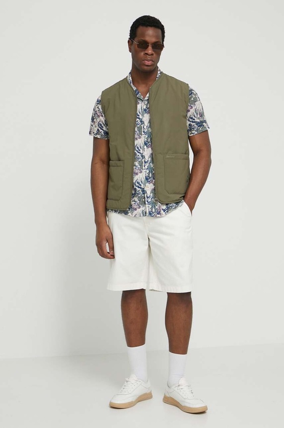 Barbour szorty bawełniane MST0006 beżowy SS24