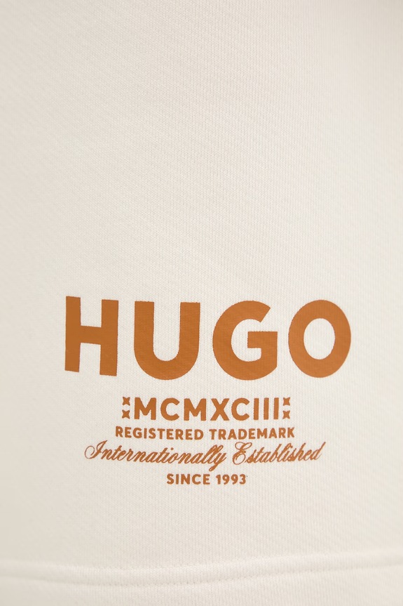 HUGO Blue teplákové šortky pánske bavlnené Nomario béžová 50510728