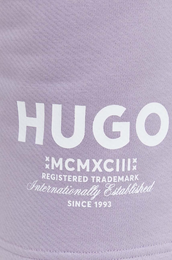 HUGO Blue pantaloni scurți de trening bărbați de bumbac Nomario violet 50510728