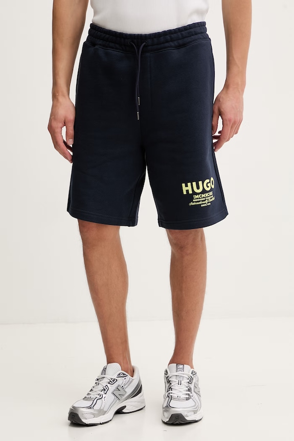 HUGO Blue pantaloni scurți de trening bărbați din bumbac Nomario bleumarin 50510728