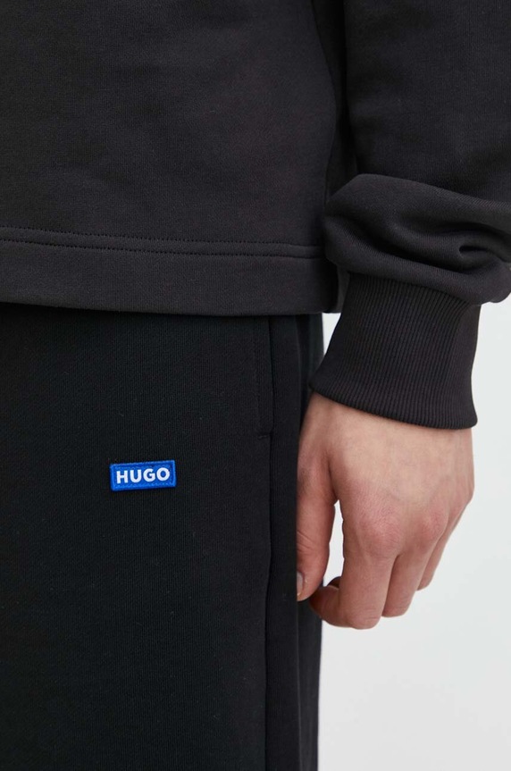 HUGO Blue pantaloni scurți de trening bărbați din bumbac Nasensio negru 50522364