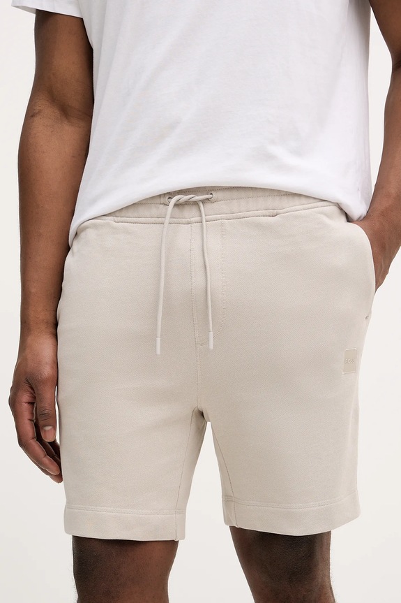 BOSS Orange pantaloni scurți din bumbac Sewalk bej 50511726