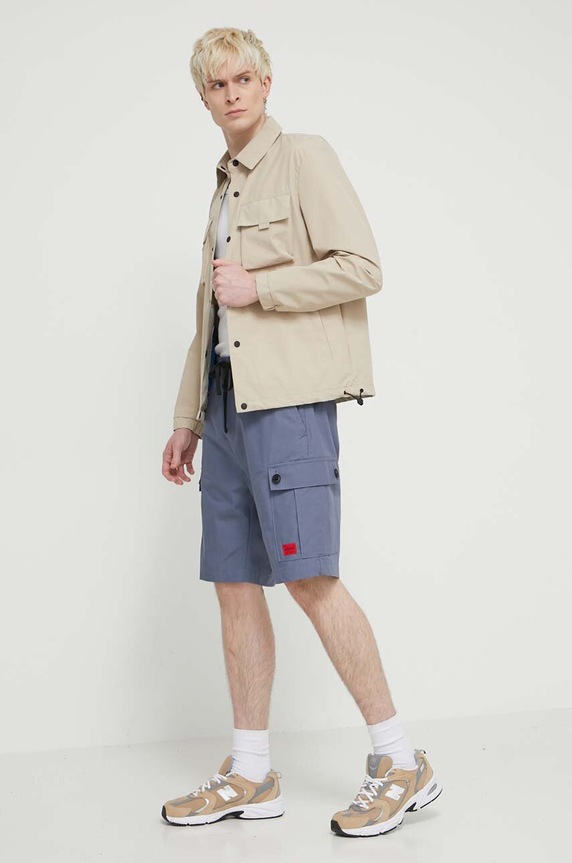 Pamučne kratke hlače HUGO 50510594 plava SS25