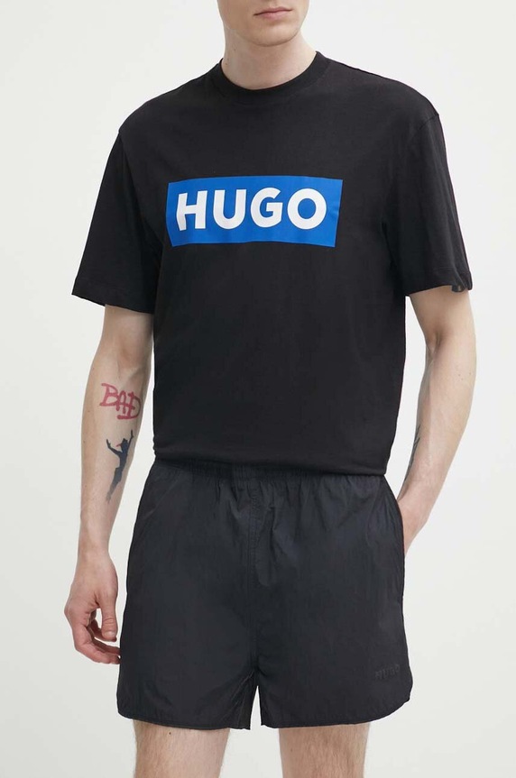 Šortky HUGO látka čierna 50511160