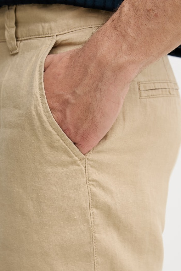 United Colors of Benetton Σορτς ανδρικά λινά μπεζ 4AGH59548