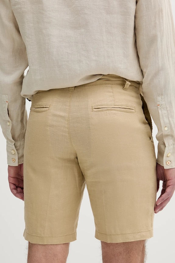 Ρούχα United Colors of Benetton Σορτς ανδρικά λινά 4AGH59548 μπεζ