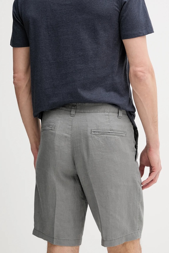 Ρούχα United Colors of Benetton σορτς ανδρικά λινά 4AGH59548 γκρί