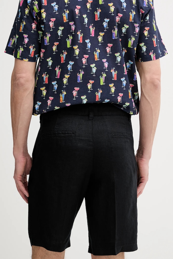 Ρούχα United Colors of Benetton Σορτς Ανδρικά λινά 4AGH59548 μαύρο