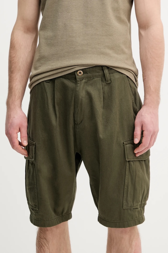 Bavlnené rifľové šortky Alpha Industries Aircraft bavlna zelená 146250.